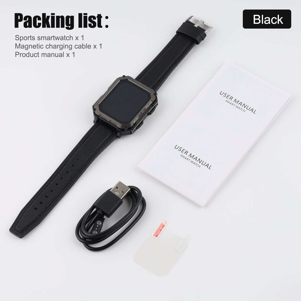 Smart Watch Military Tactical Sport Heart Rate Fitness Tracker Wristwatch-Men US