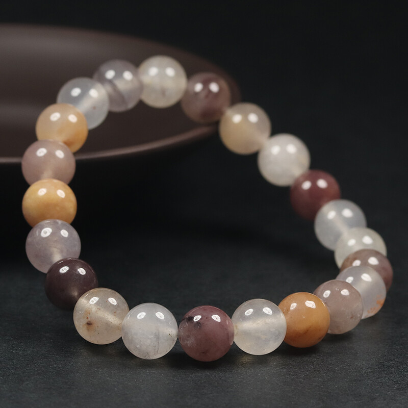 7″&8mm Certified 100% Natural Grade A Brown Lavender Jade Bracelet Bangle 47865
