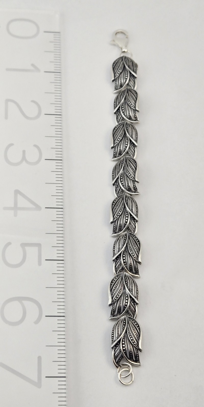Vintage Israel OR Paz PZ Sterling Silver Leaf Link Modernist Bracelet 7″ – 21.5g