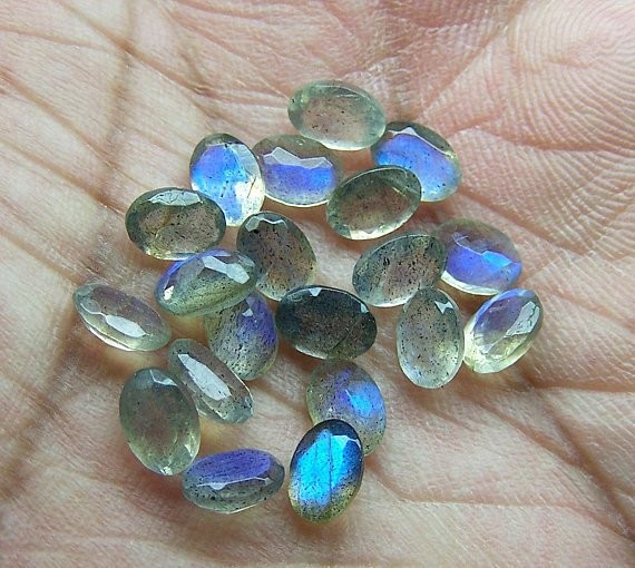 Blue Labradorite Oval Faceted Cut 3x5mm to 12x16mm Natural Wholesale Gemstone
