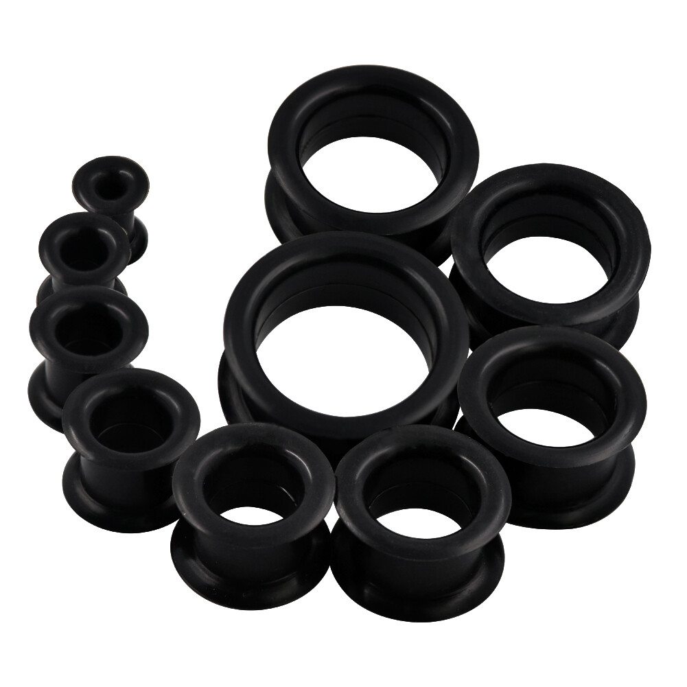Pair Thick Silicone Ear Plugs Soft Tunnels Flesh Gauges Stretchers 2G-1 Inch