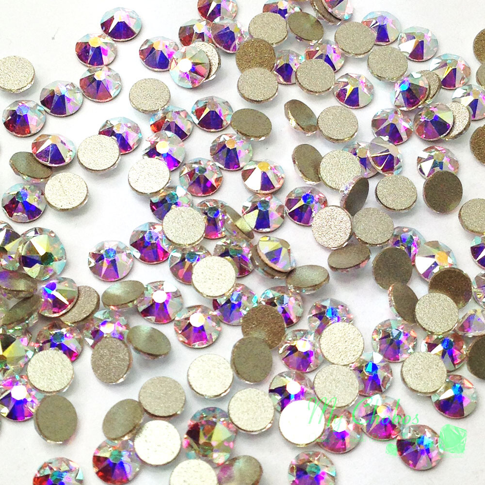 CRYSTAL AB 001 AB Austrian 2058/2088 Flatback Rhinestone nail art Pick Size QTY