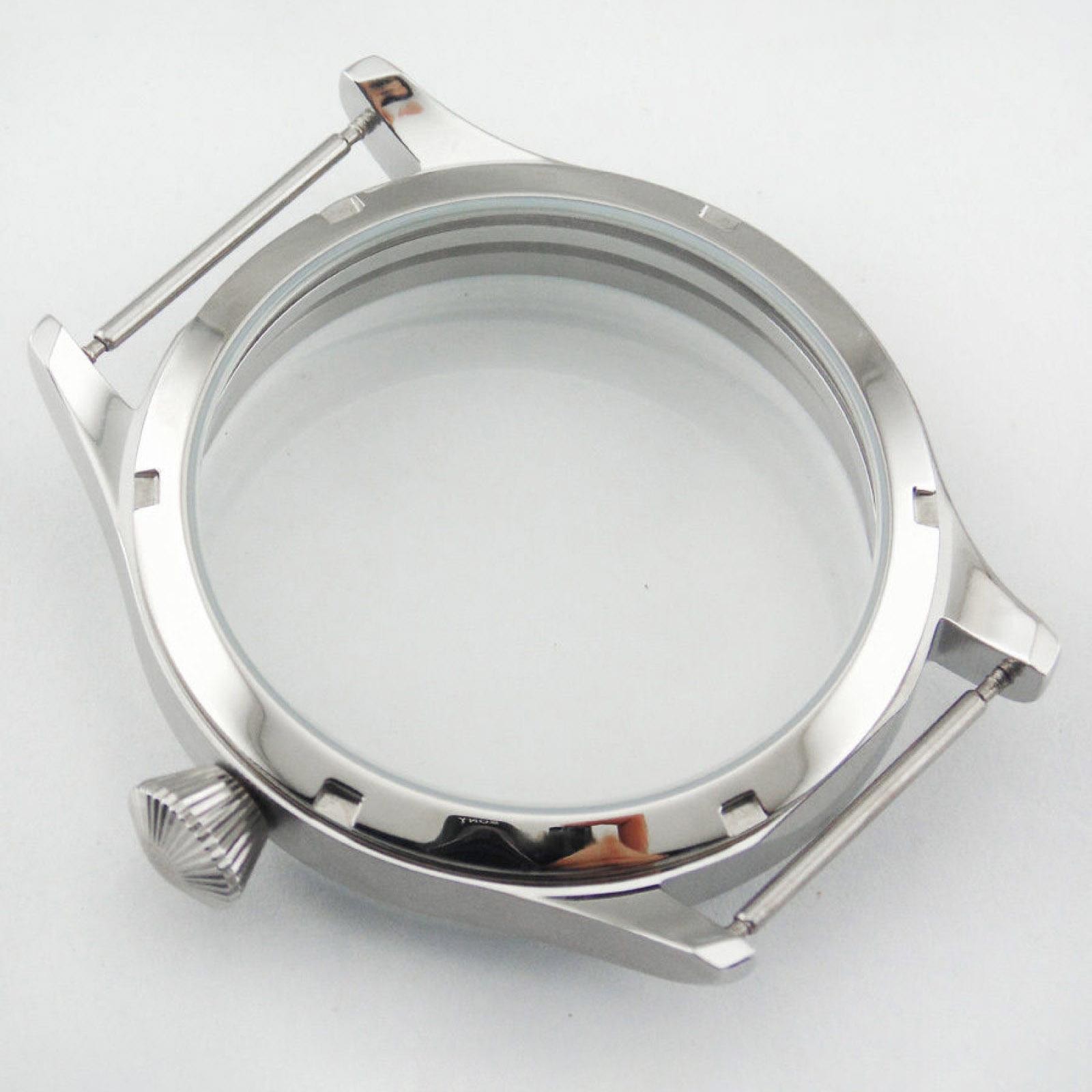 Corgeut 44mm stainless Steel Case For Seagull ST36 6497/6498 mechanical watch