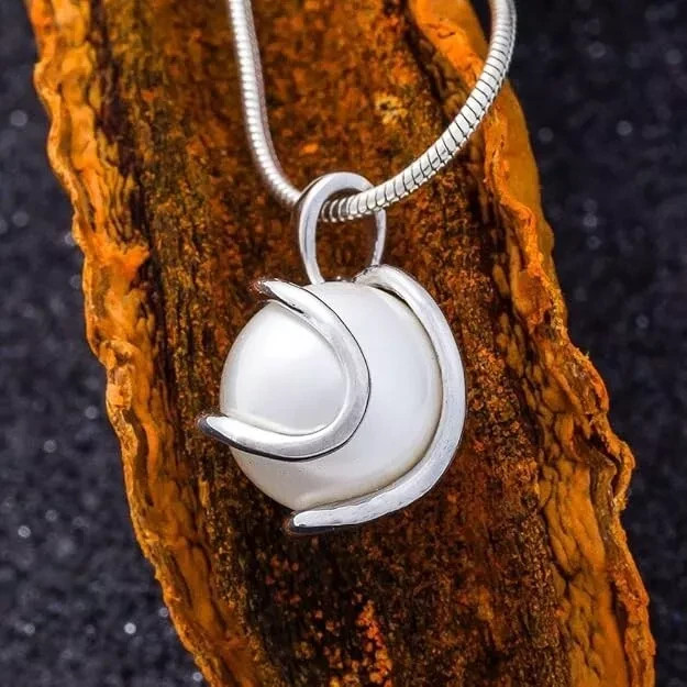 Ladies 925 Silver Pearl SWZP 10mm Round Silver Pendant 19mm