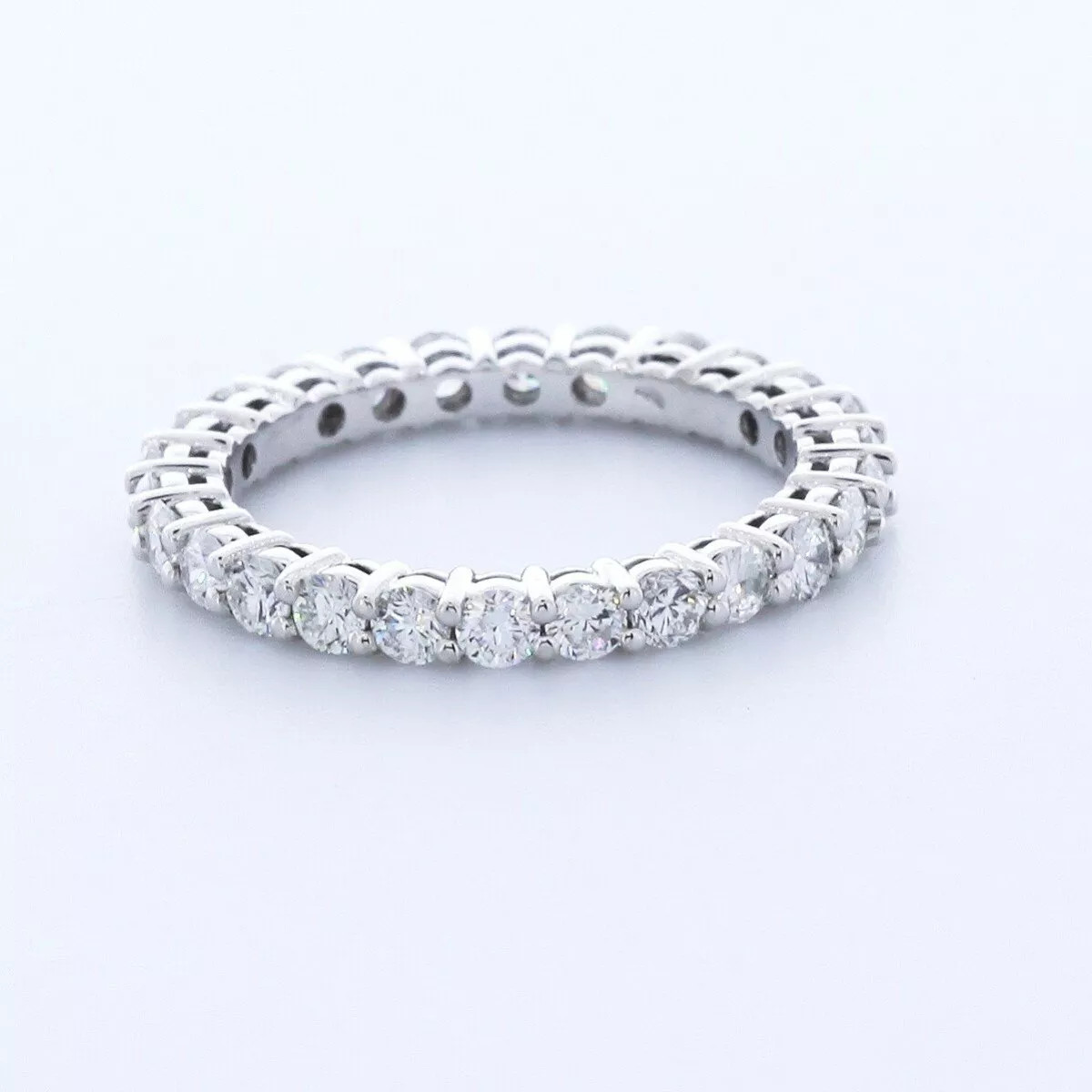 Eternity Wedding Ring Classic Solid 14K Gold 1.85 CT Round Natural Diamond F VS2