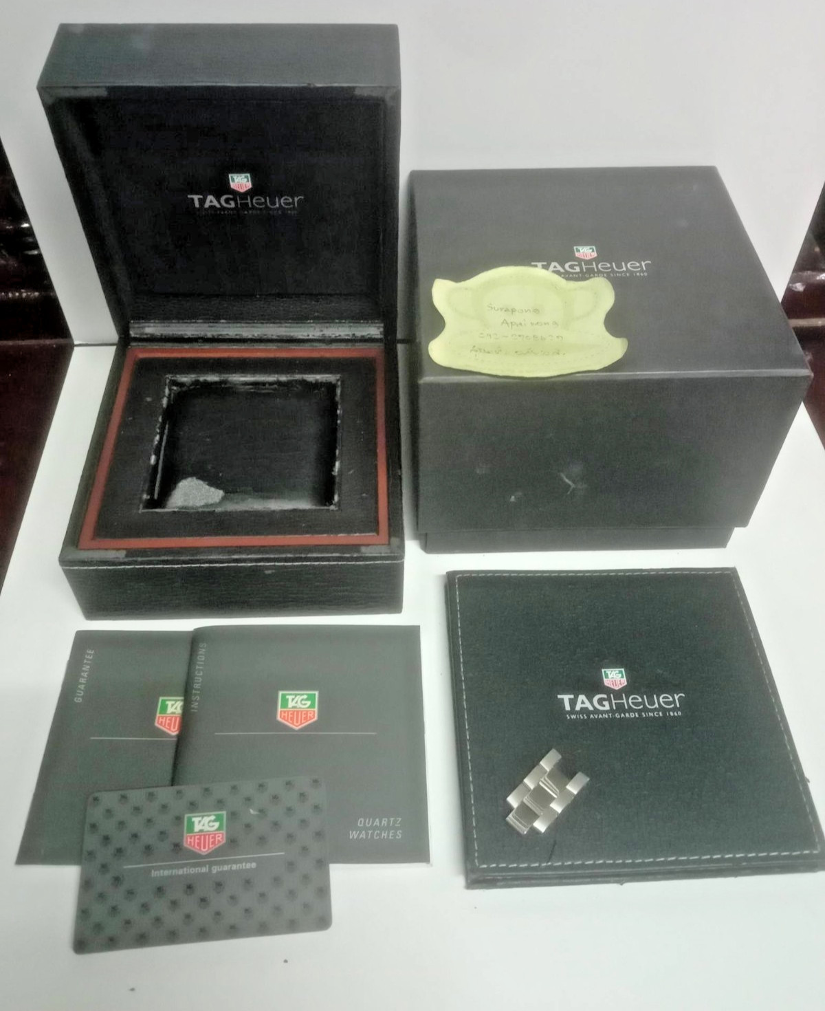 Genuine TAG Heuer Watch Box Black Box & Booklet & Card & Watch Strap Joint Used