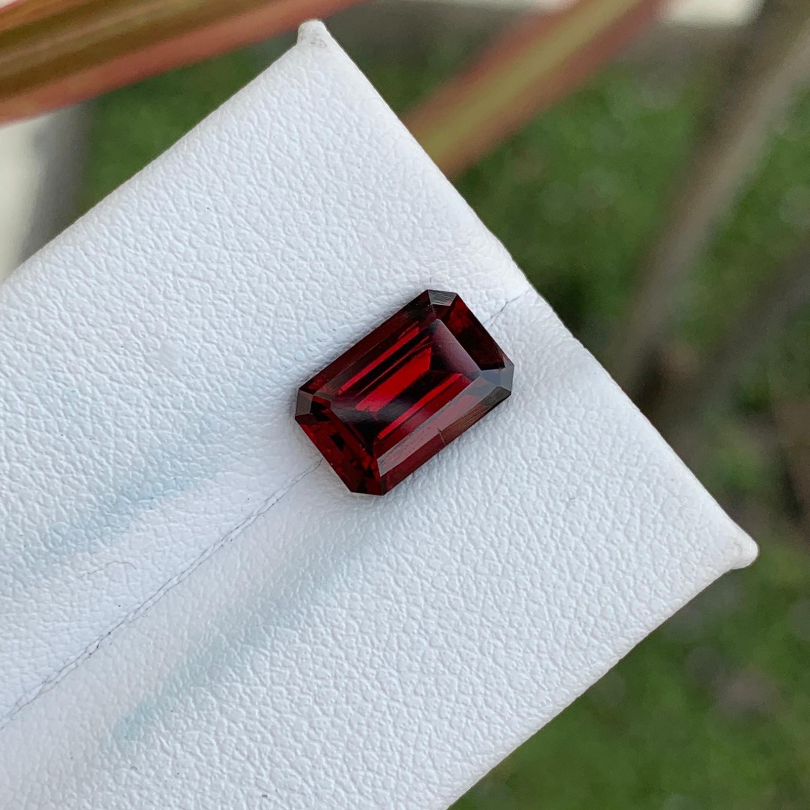 Natural Red Garnet 3.65 Cts Octagon Cut SI Clarity Loose Gemstone Tanzania