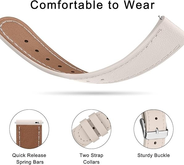 18mm Leather Watch Band Compatible with Garmin Venu 3S 41mm/Venu 2S/Vivoactiv…