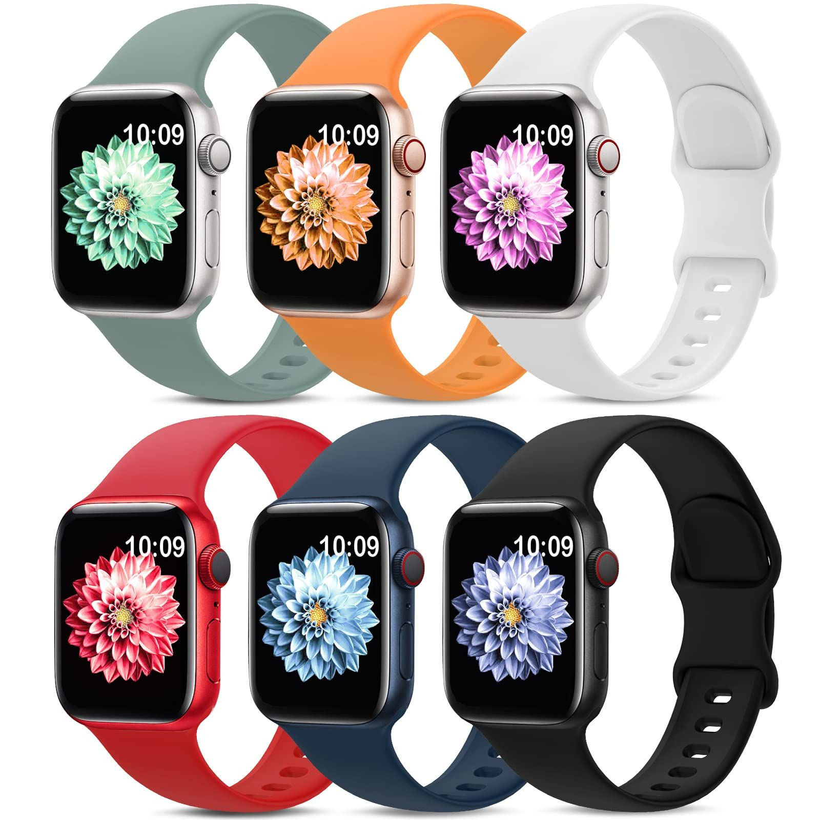 38mm/40mm/41mm/42mm(series 11 10), Black/Abyss Blue/Marigold/Red/White/Cactus