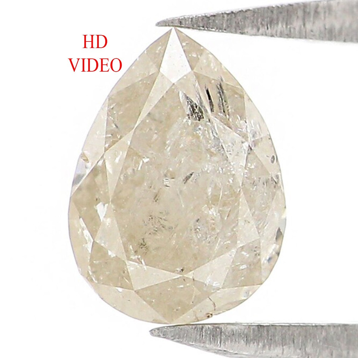 0.78 CT Natural Loose Pear Diamond 6.40 MM Yellow Grey Color Diamond NQ7641