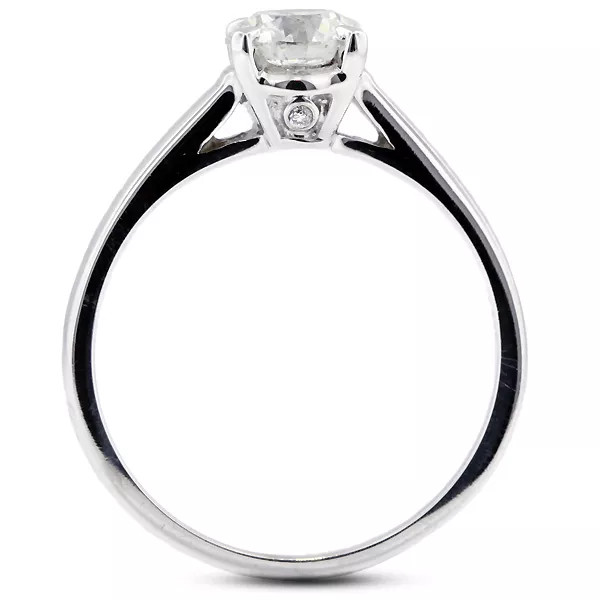 Engagement Ring 14K White Gold Classic 1.79 Carat Round Lab-Grown Diamond G SI1
