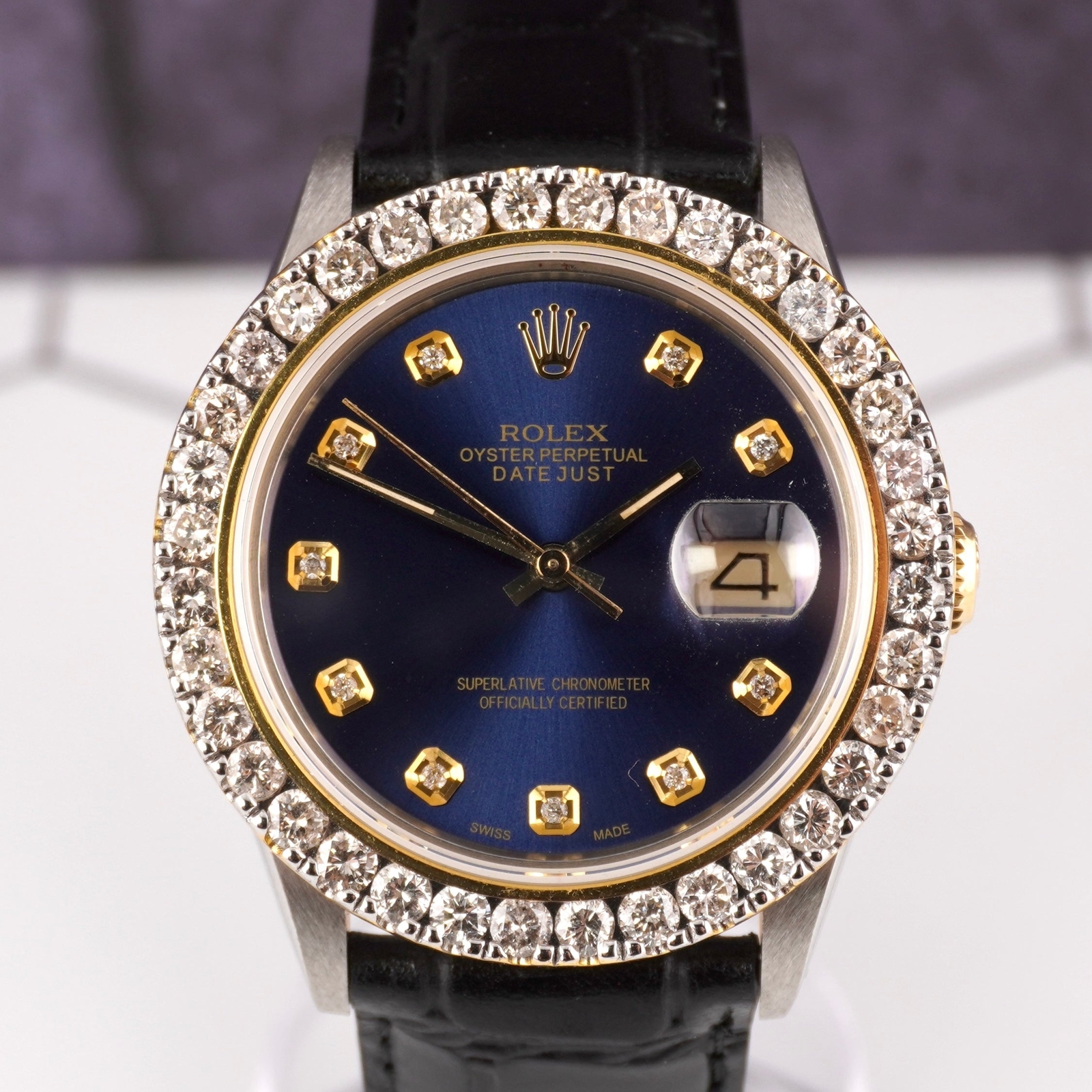 Rolex Datejust 36mm 2-Tone 2.25ct Dark Blue Diamonds Dial Men’s Watch