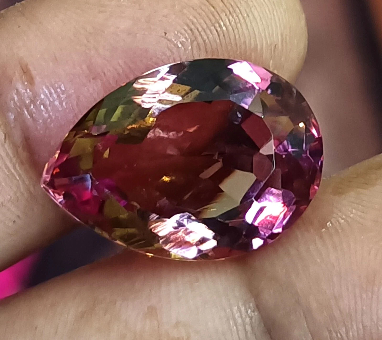 Turkish Natural 18.75 Ct Pear Cut Zultanite 7 Color Changing Best Offer Gemstone