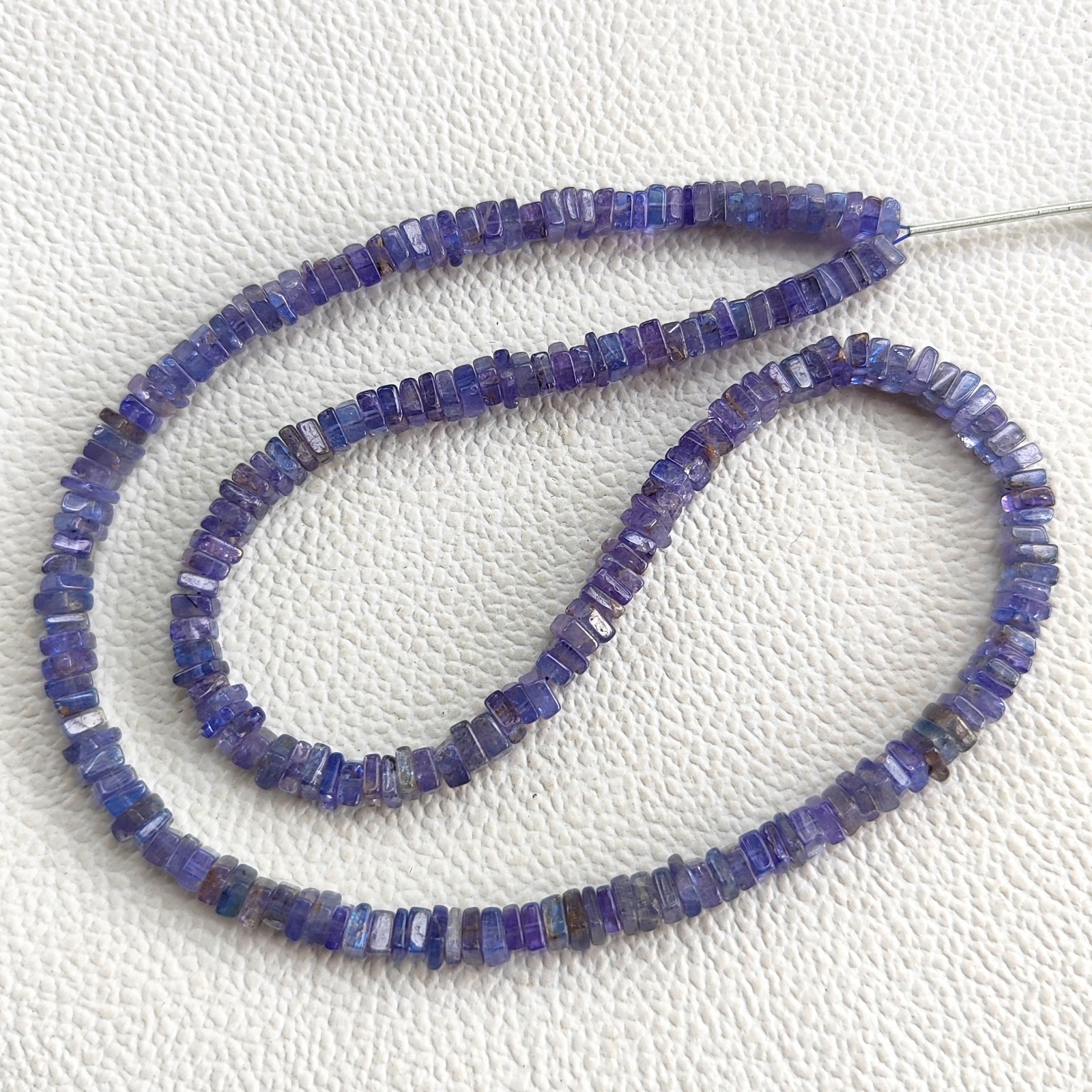 Tanzanite Gemstone Beads 4mm Smooth Heishi Square Spacer 16″ Strand Tanzania
