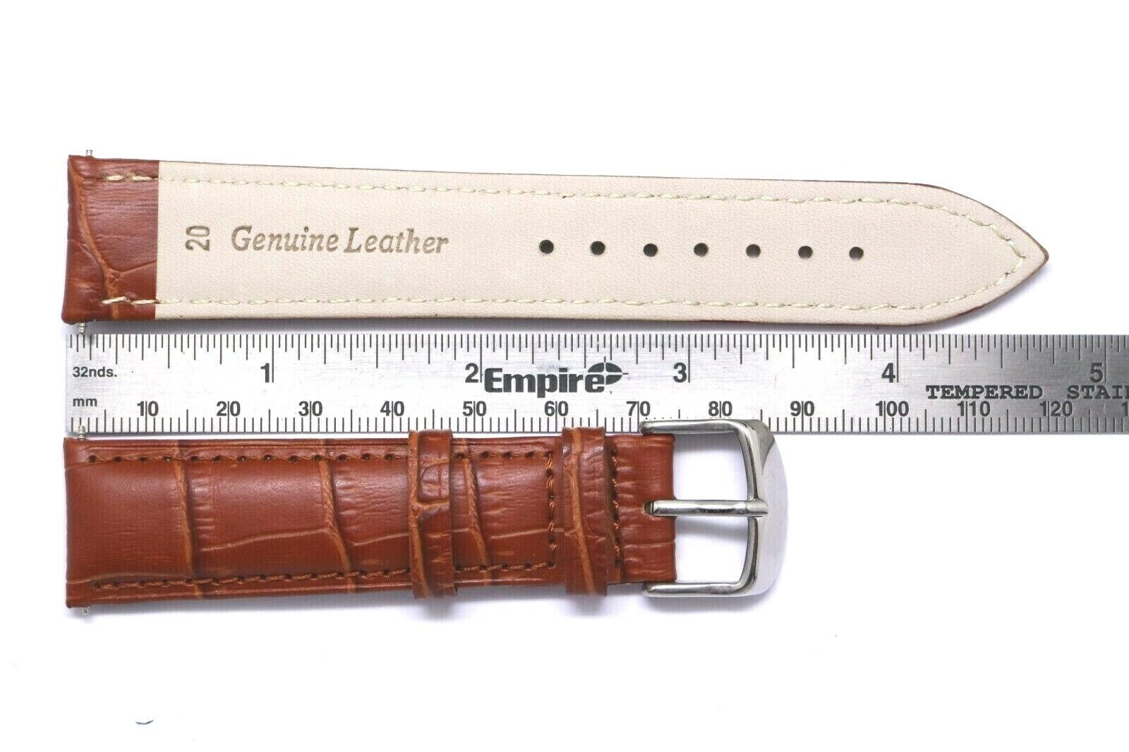 20mm Brown Croco Embossed Leather Replacement Watch Band – Swiss Wenger & Others
