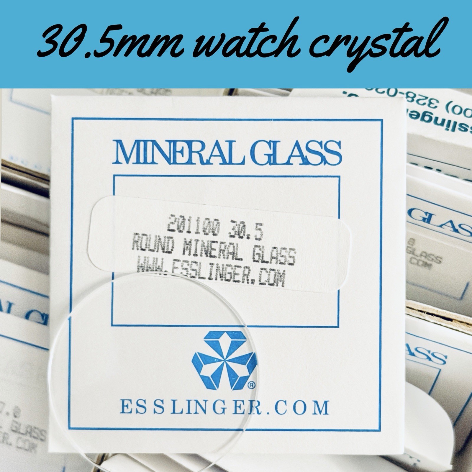 New 30.5 mm x 1 mm Watch Crystal – Flat Round Mineral Glass