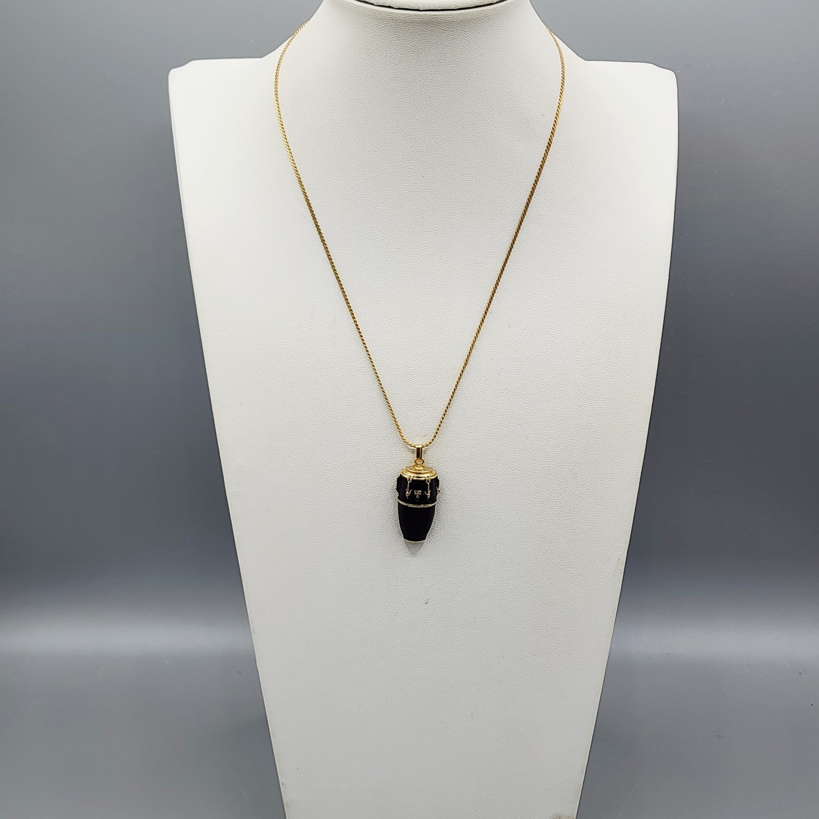 Pendant Necklace Conga Drum Black/Gold Future Primitive USA 18″ Chain Music