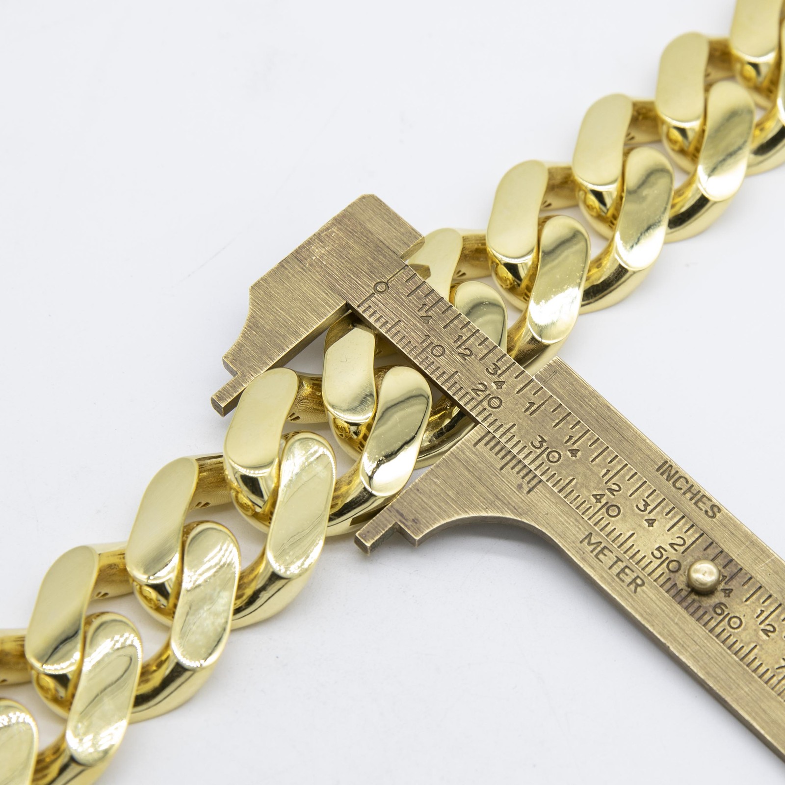 24mm Miami Cuban Royal Link Plain Box Clasp Bracelet Real 10K Yellow Gold 8.5″