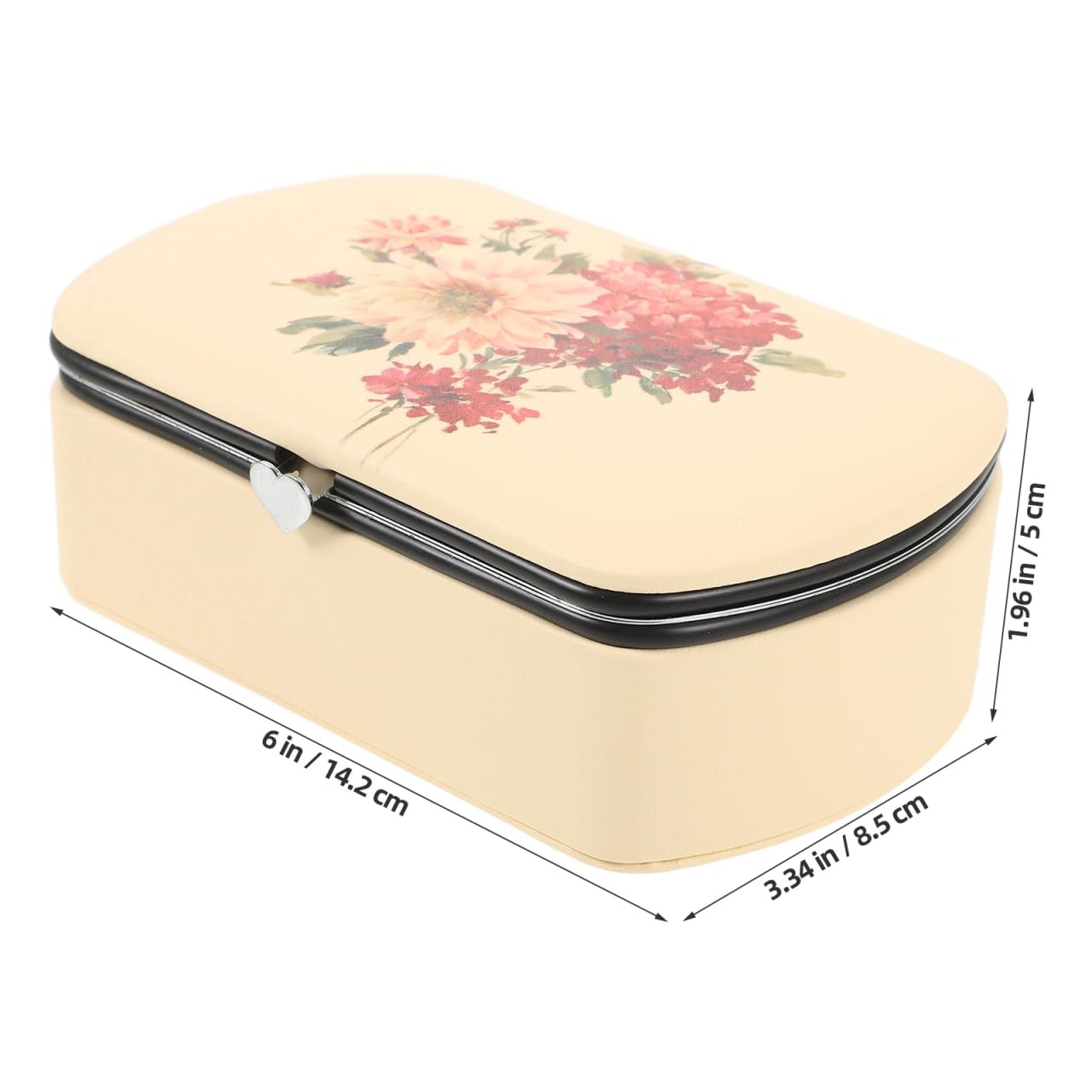 FRCOLOR Travel Jewelry Box Small Case 14.20X8.50X5.00CM, Beige