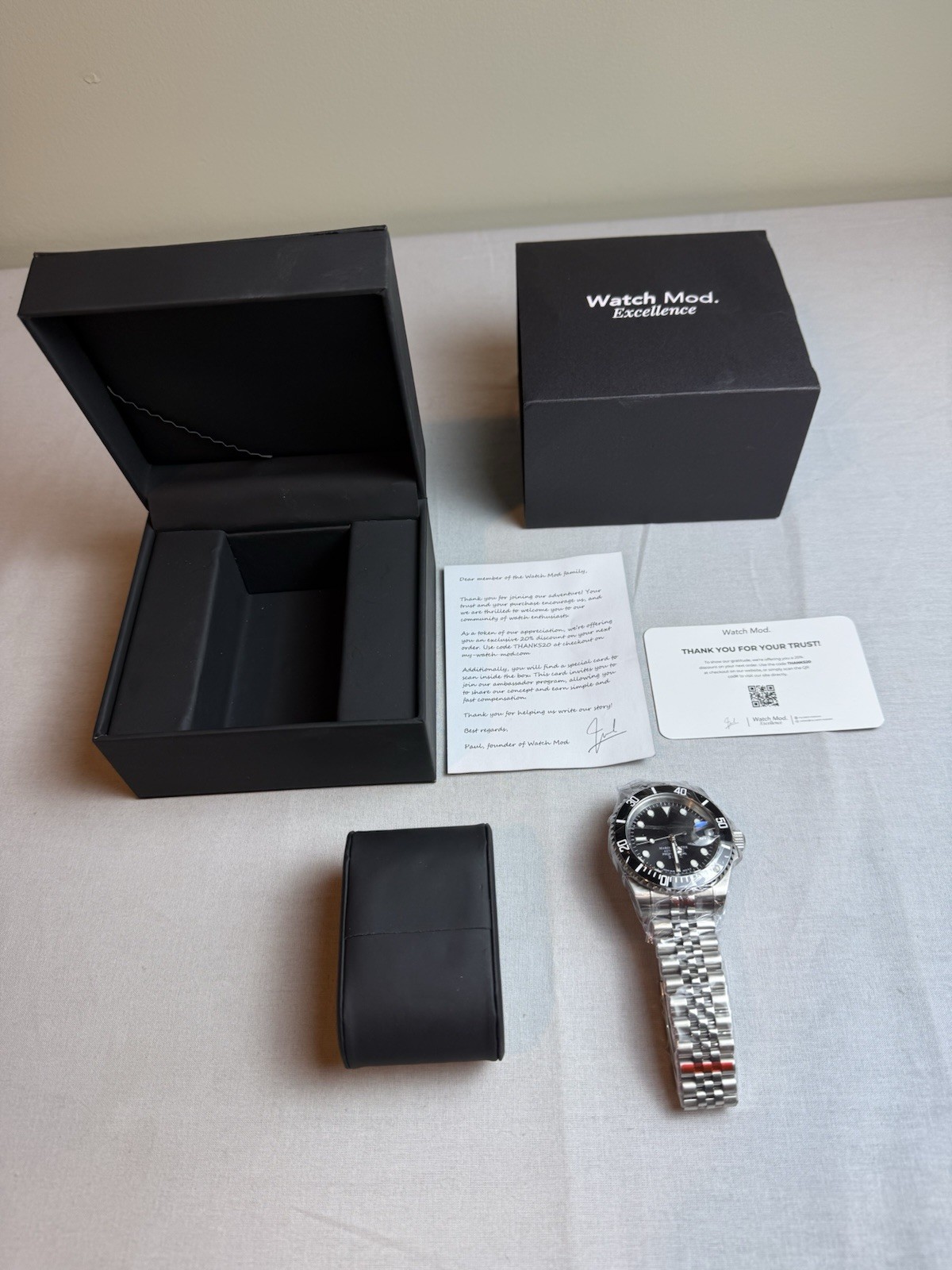 Custom Hand-Built NH34 Automaic GMT Watch MOD Marine Master Japan BL35