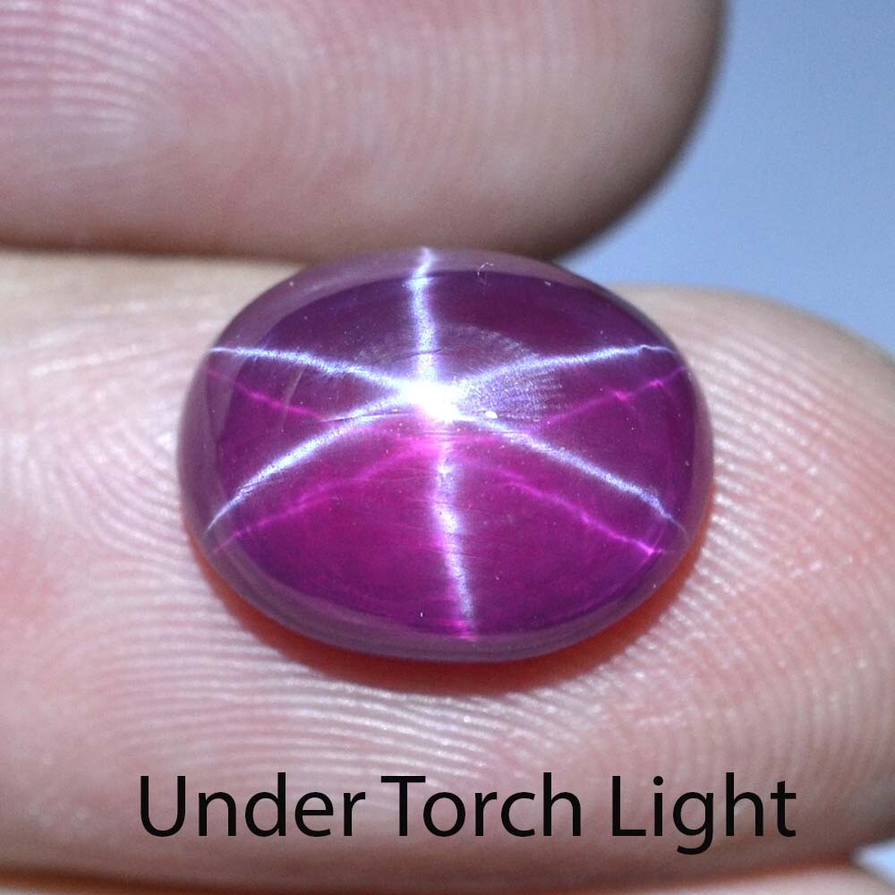 7.90 Ct 12.5×10 MM Red Ruby Star Sapphire 6 Rays Lab Corundum VDO RRS8717