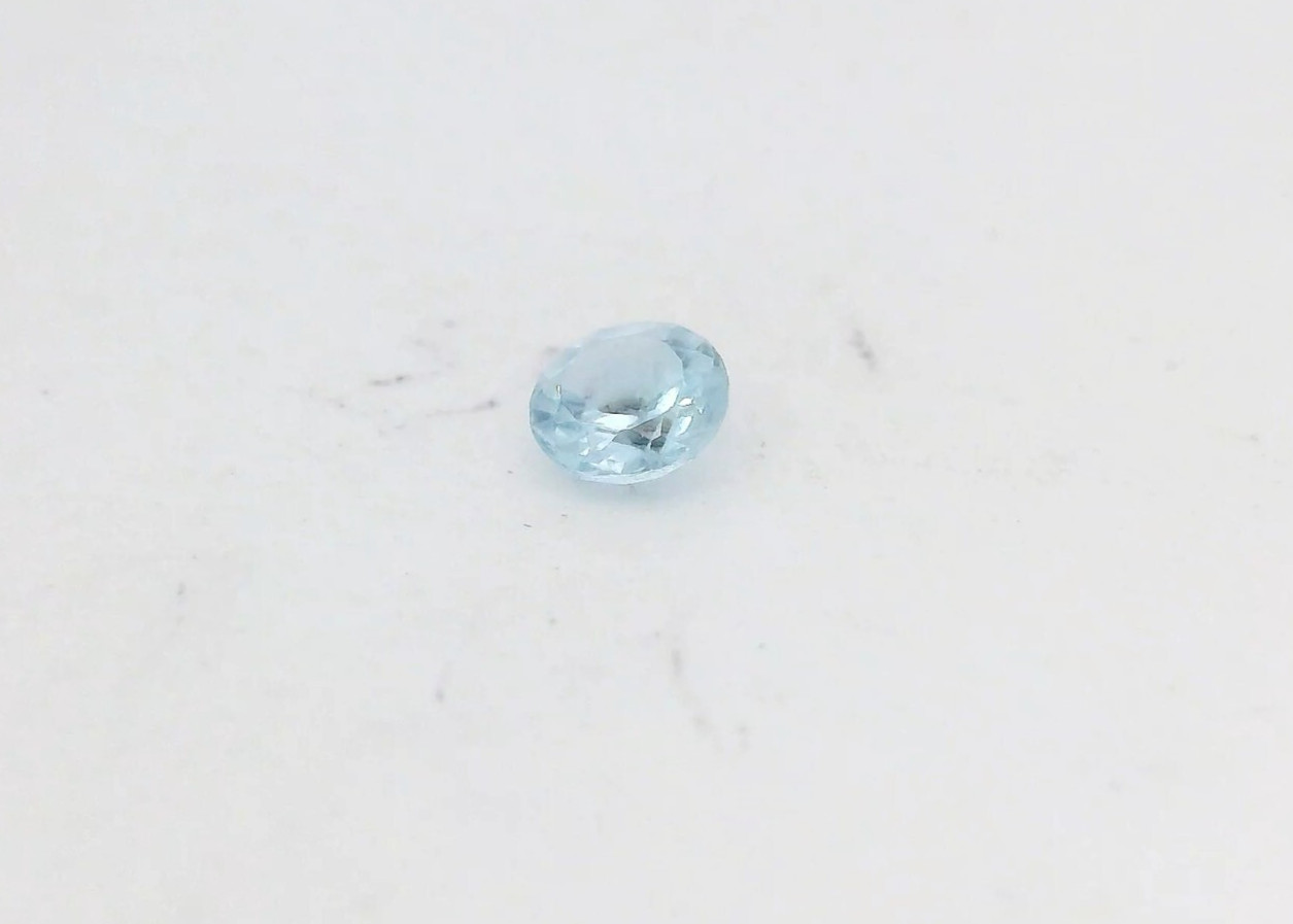 0.23ct Round Cut Lab Created Light Blue Aquamarine Gemstone 3.5mm