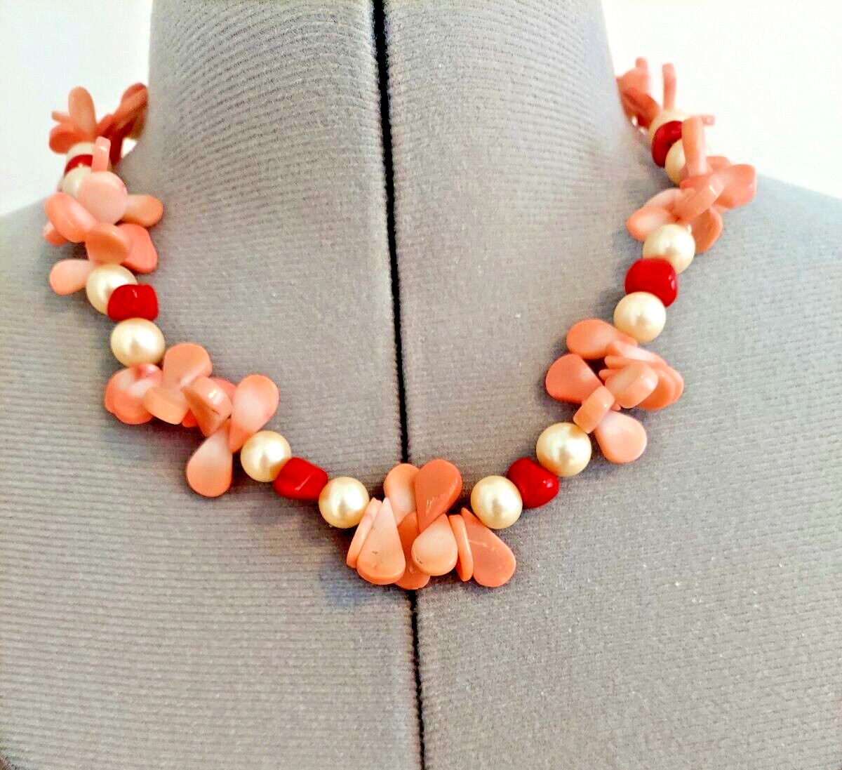 Women Coral Necklace One of a kind Elegant and Stylish Custom made 18′-20″ long