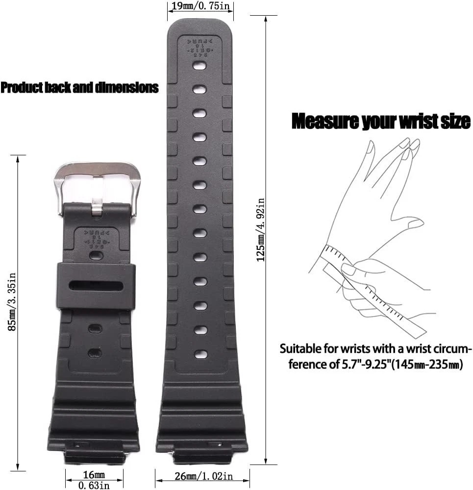Stylish G-Shock GA2100/GA-2110 Replacement Strap – Waterproof Black Rubber Band
