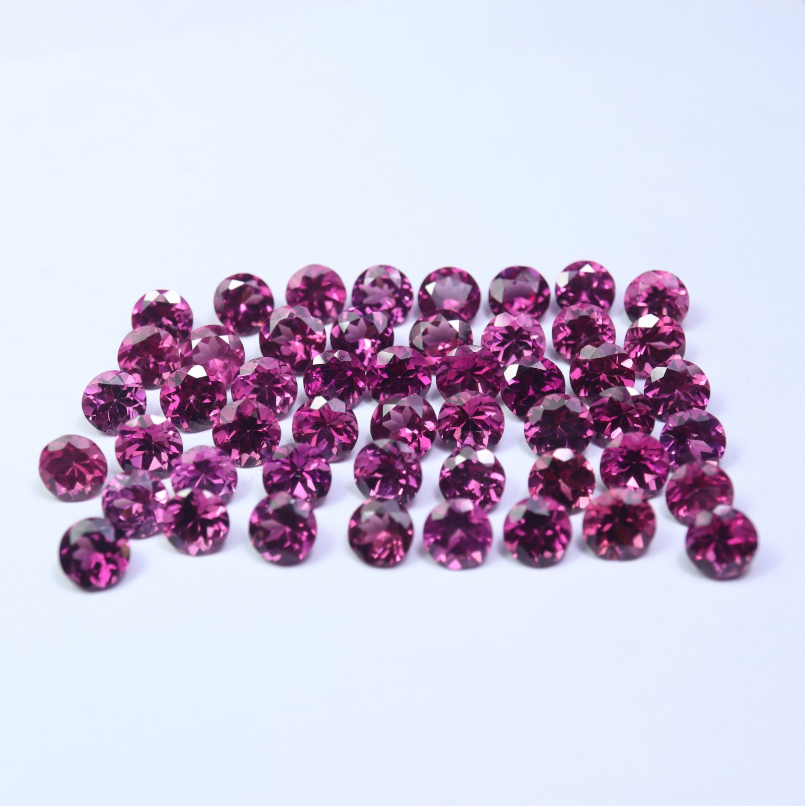 5 MM Real Purplish Pink Rhodolite Garnet Faceted Round Gemstone Wholesale Lot