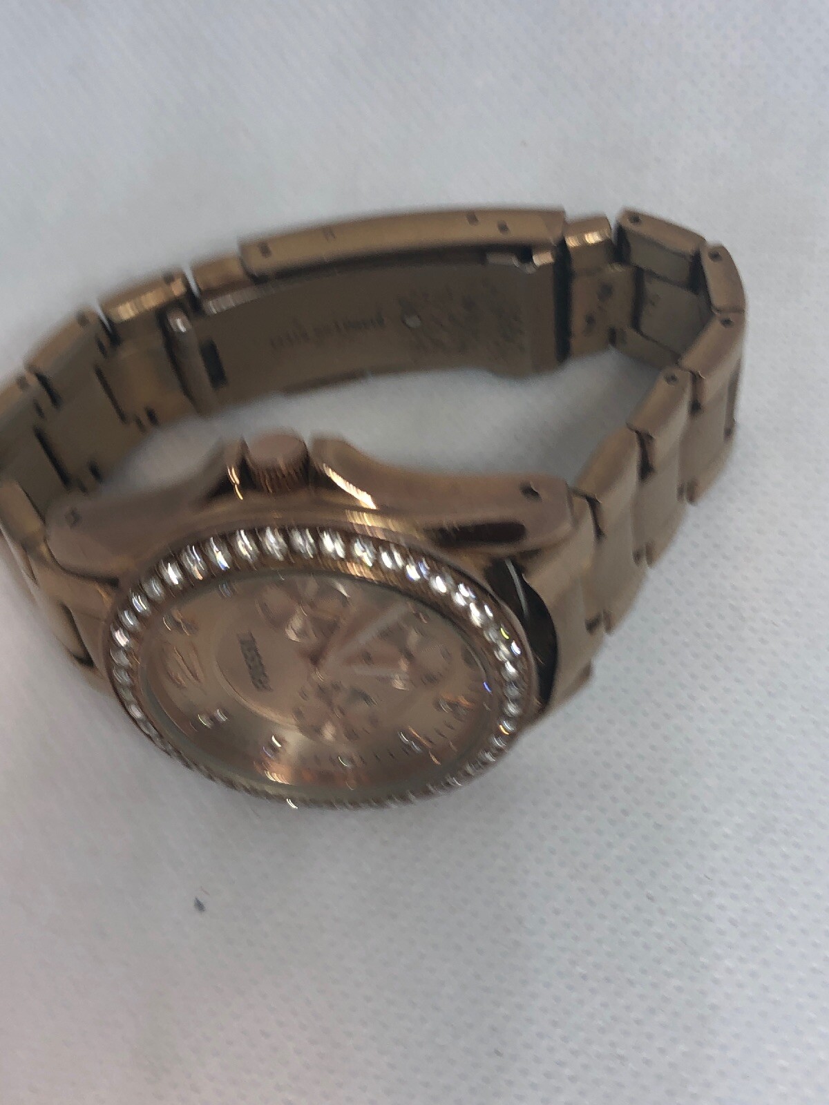 Fossil ES2811 Womens Gold Stainless Steel Analog Rose Gold Dial Wrist Watch HG31