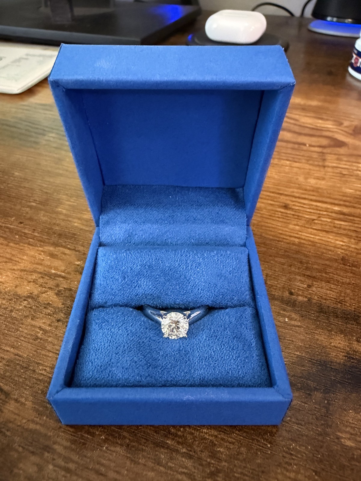 Clean Origin 1.06 CT Lab Created Diamond Engagement Ring 14K White Gold Size 5