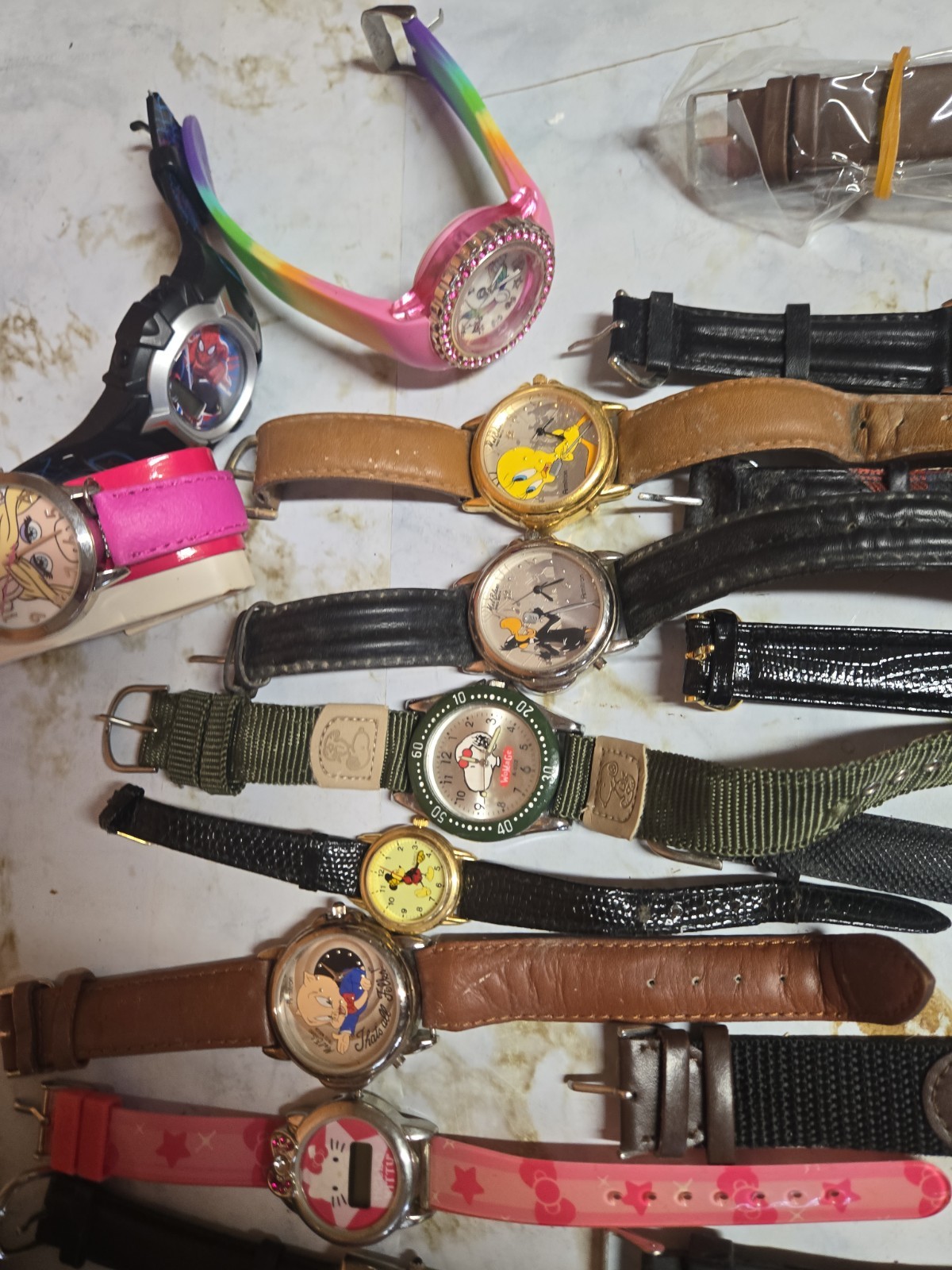Large Watch Lot Disney Cartoon Looney Tunes Etc 31 Total