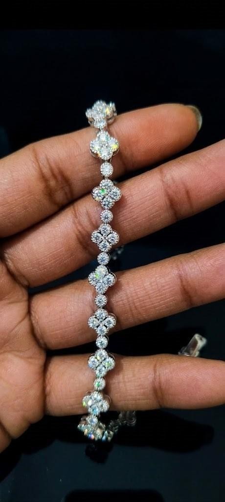 3.10 Ct Lab Grown Diamond Round Cut E/VS1 Tennis Bracelet 925 Sterling Silver