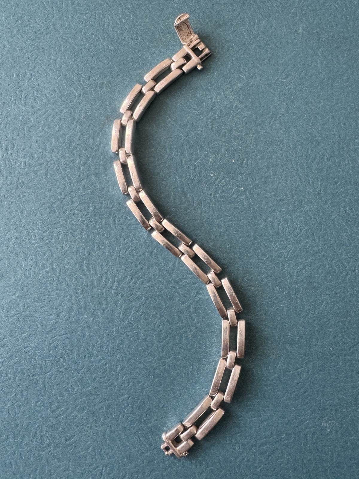Vintage IEC Italy .925 Sterling Silver Heavy Link Bracelet Size 7.25” 35.4 gr.