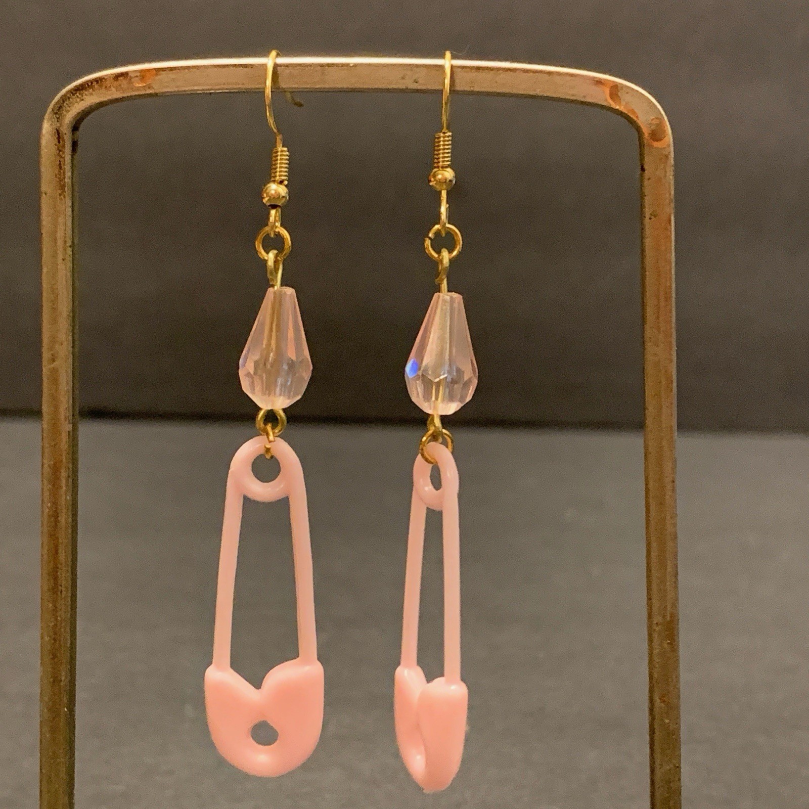 Baby Shower Gift Earrings Pink Gold Gender Reveal Girl Gift Party Cute Handmade