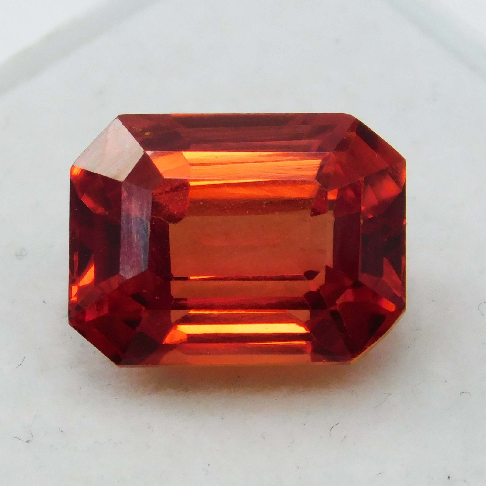 CERTIFIED Emerald Shape 6.90 Carat Natural Loose Gemstone Orange Sapphire