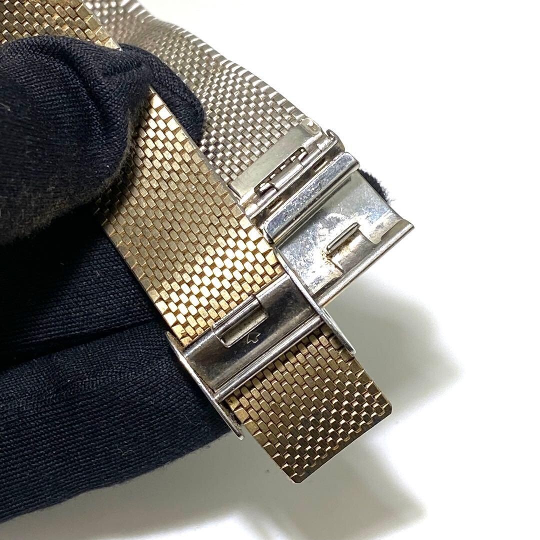 AUREOLE Wristwatch Square Mesh Bracelet Gold Authentic From Japan
