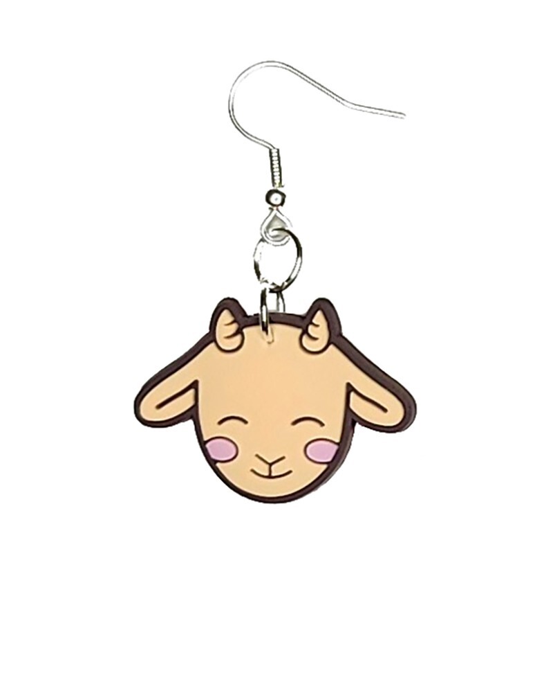 Baby Goat Earrings Handmade Hypoallergenic Lead and Nickel Free