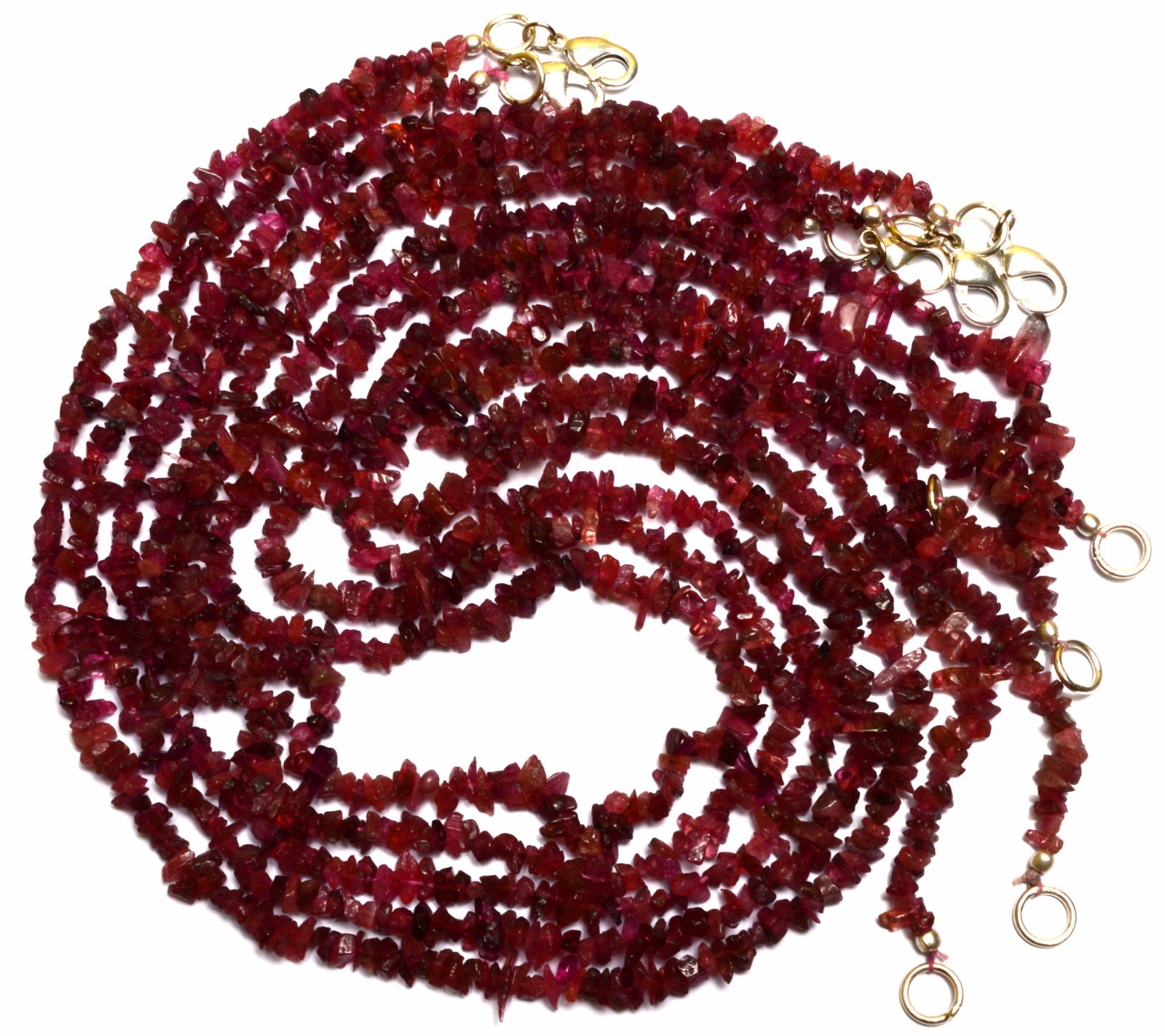 Natural Gem Pink Tourmaline 3 to 4MM Approx. Polished Uncut Beads Necklace 17″