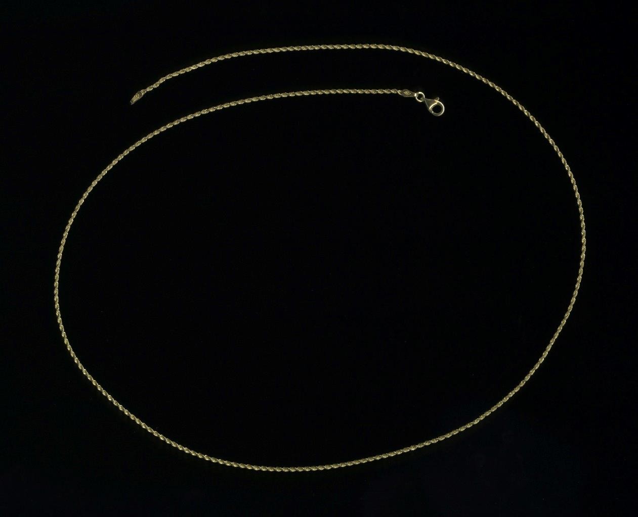 10K 4.76 Gram Solid Yellow Gold 24″ Rope Link Lobster Pendant Necklace Chain (YT
