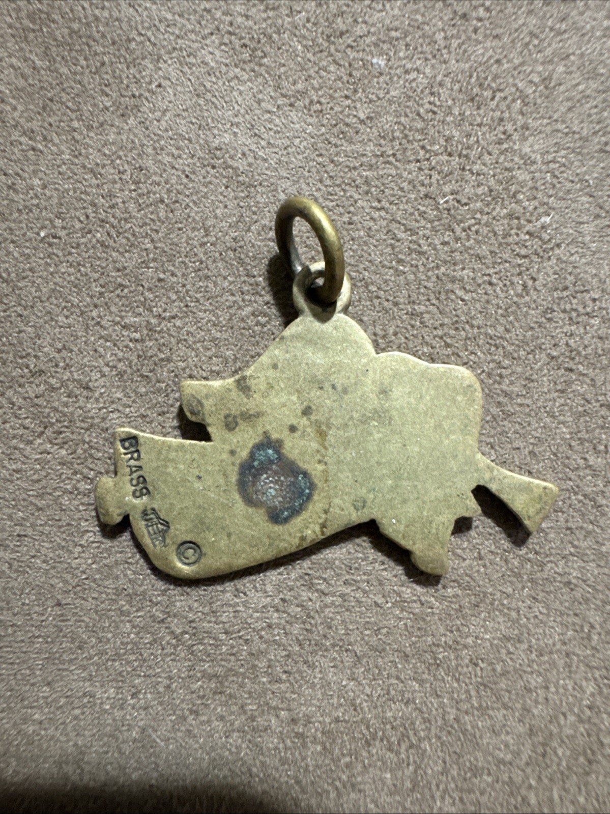 Jeep Collins Beautiful Retired Pure Brass Guardian Angel W Trumpet Pendant EUC