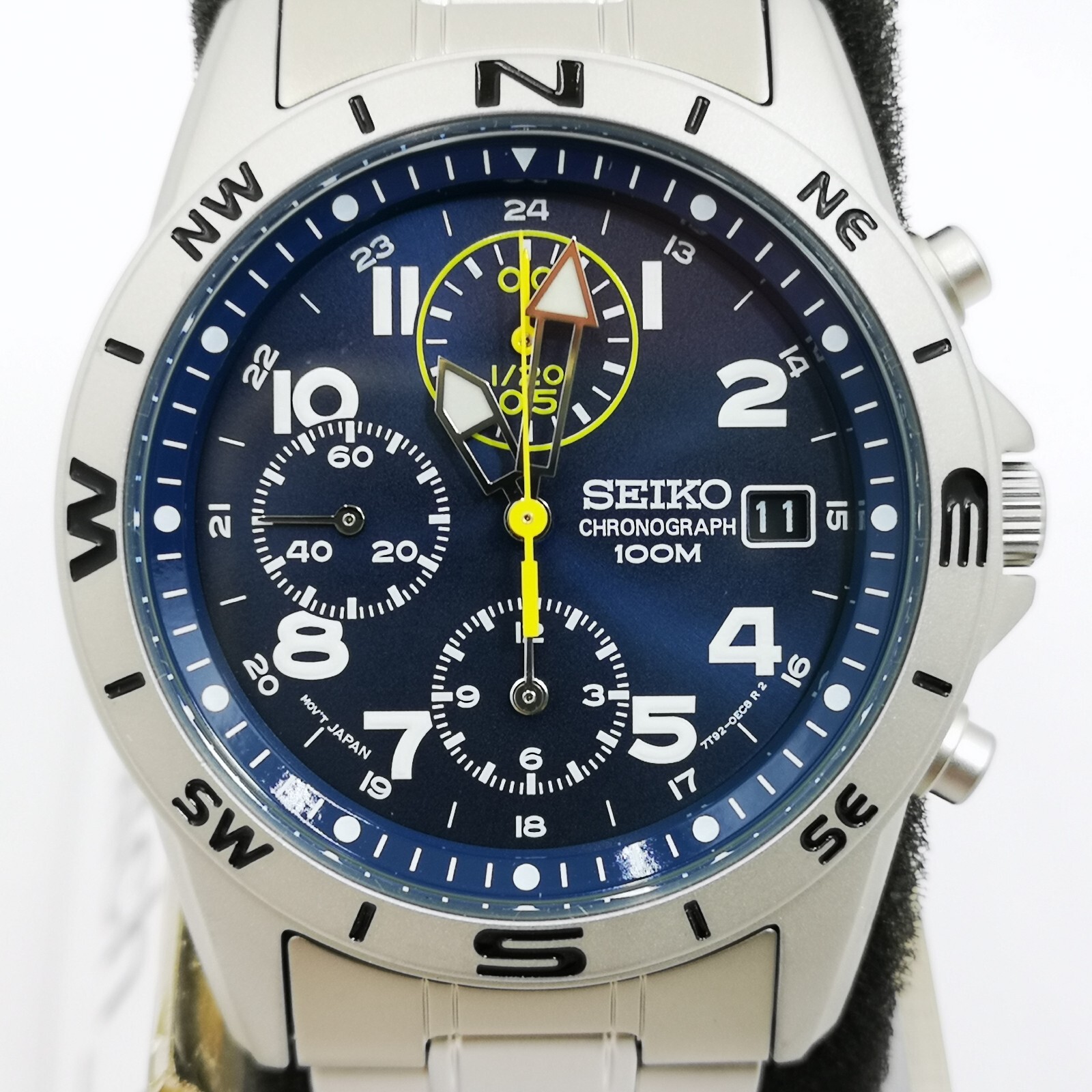 SEIKO Chronograph SND379P1 Blue Silver Men’s Watch New in Box