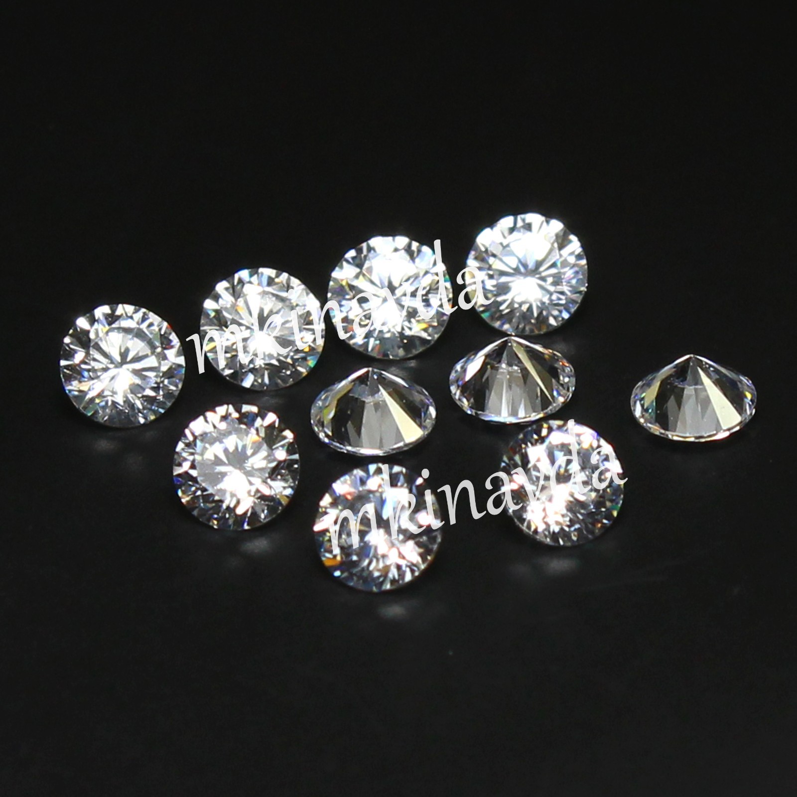 Natural 6.00 Ct D Color VVS1 Brilliant Cut White Diamond 5.50 MM Round 10 Pc Lot