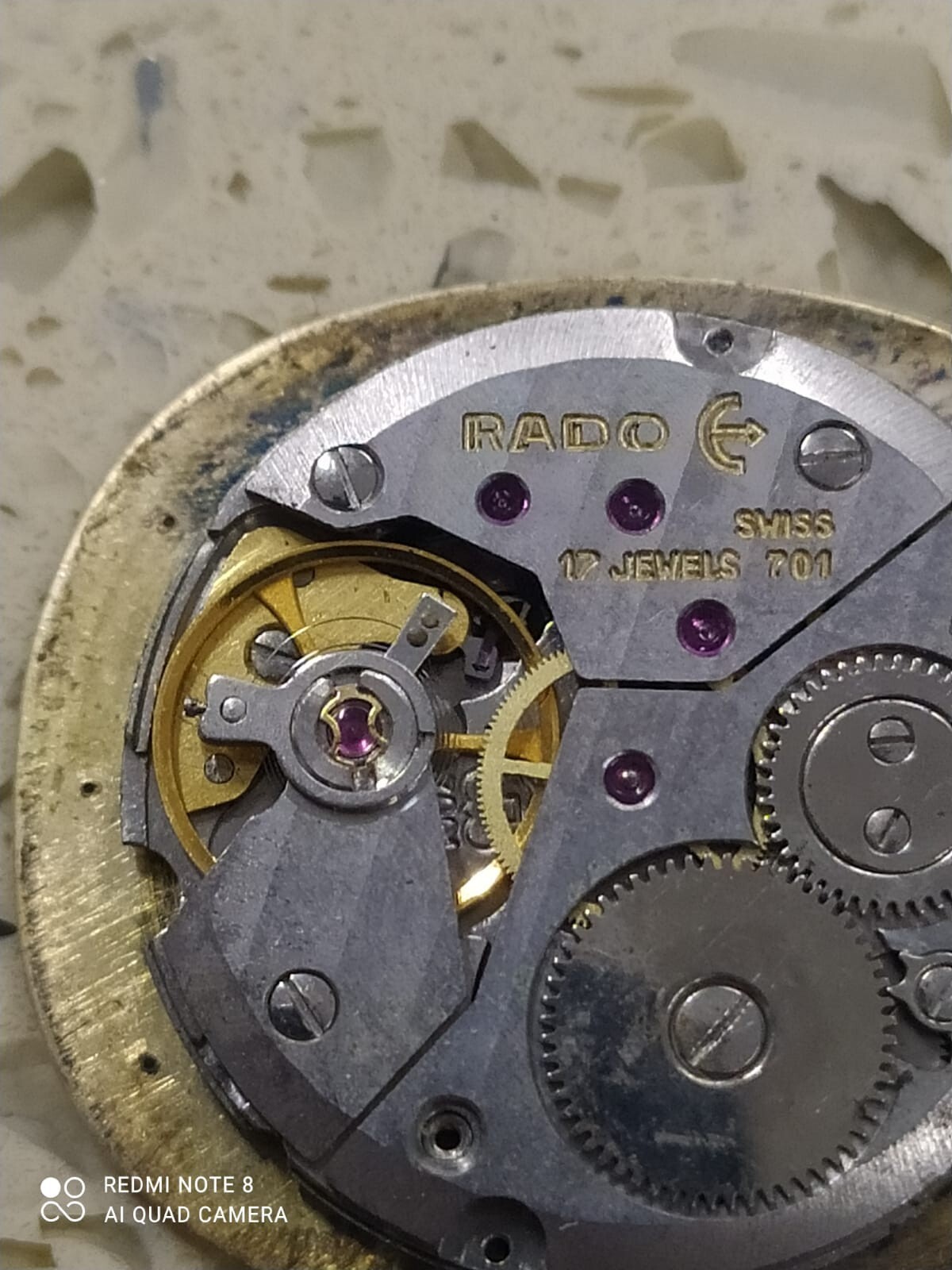 ETA / P 7001 Movement With Dial RADO watch Work & Stop Used