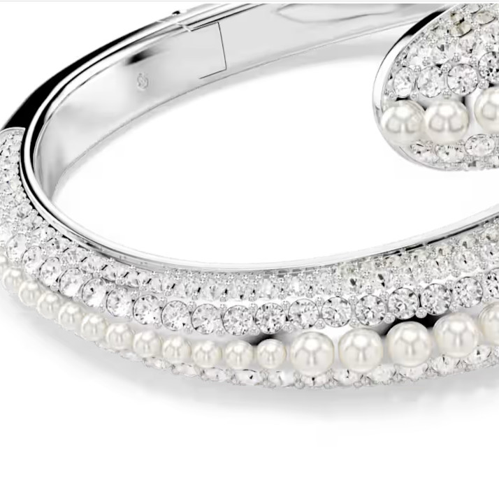 Swarovski Sublima Cuff, Crystal Pearl, Round Cut, White, Swarovski 5700924
