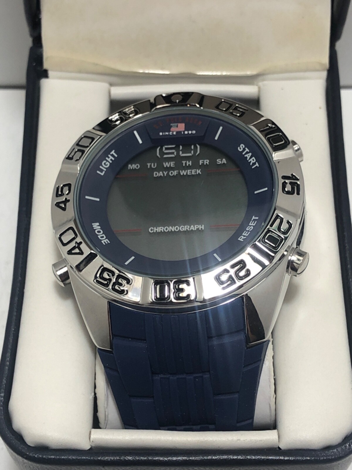 U.S. Polo Assn. Men’s Digital watch with blue strap New
