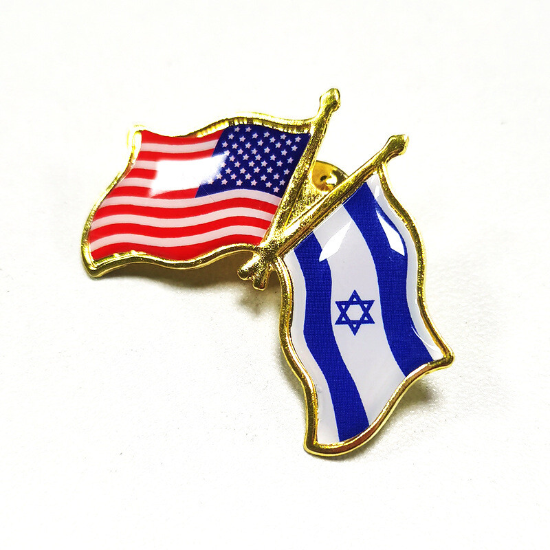 Pack of 10/20/30/50 USA American&Israel Friendship Flag Bike Hat Cap lapel Pin