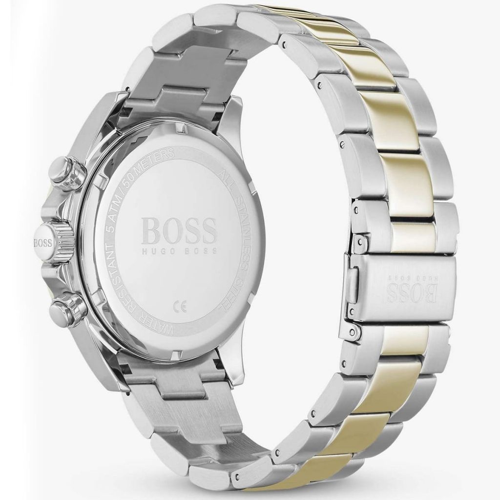 Original Hugo Boss Hero Men’s Watch 1513767 Chronograph Blue Dial Two-Tone