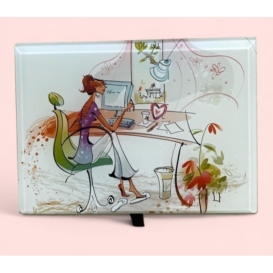 Beveled Glass Jewelry Box Contemporary Art On Top