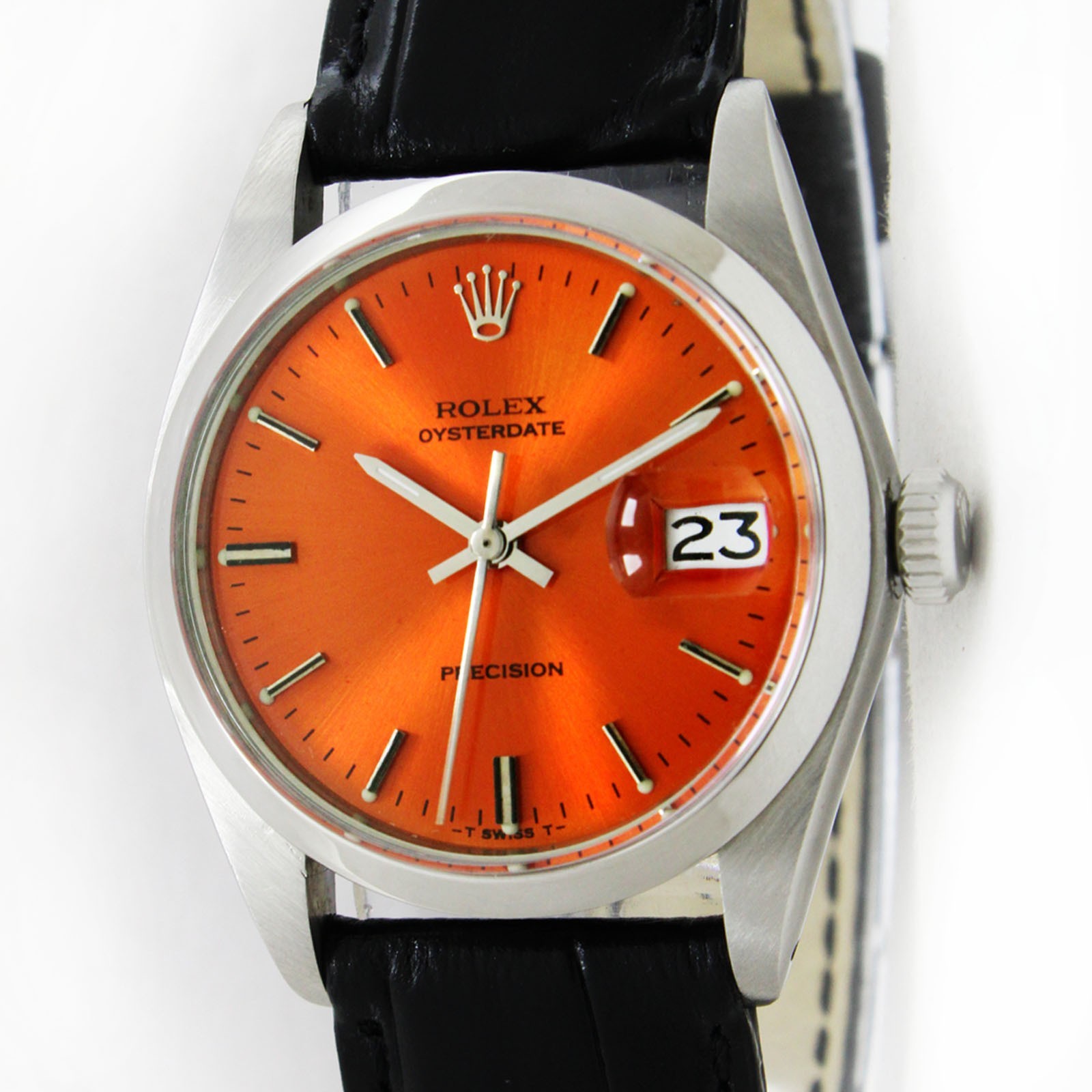 Vintage Rolex Oysterdate Precision 34mm Men Steel Watch Ref 6694